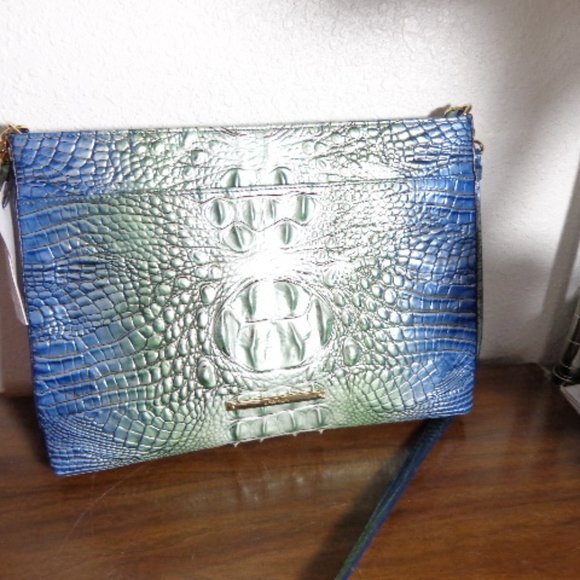Brahmin Soldout Haven Ombre Green Blue Remy Crossbody Melbourne Leather … - Picture 15 of 15